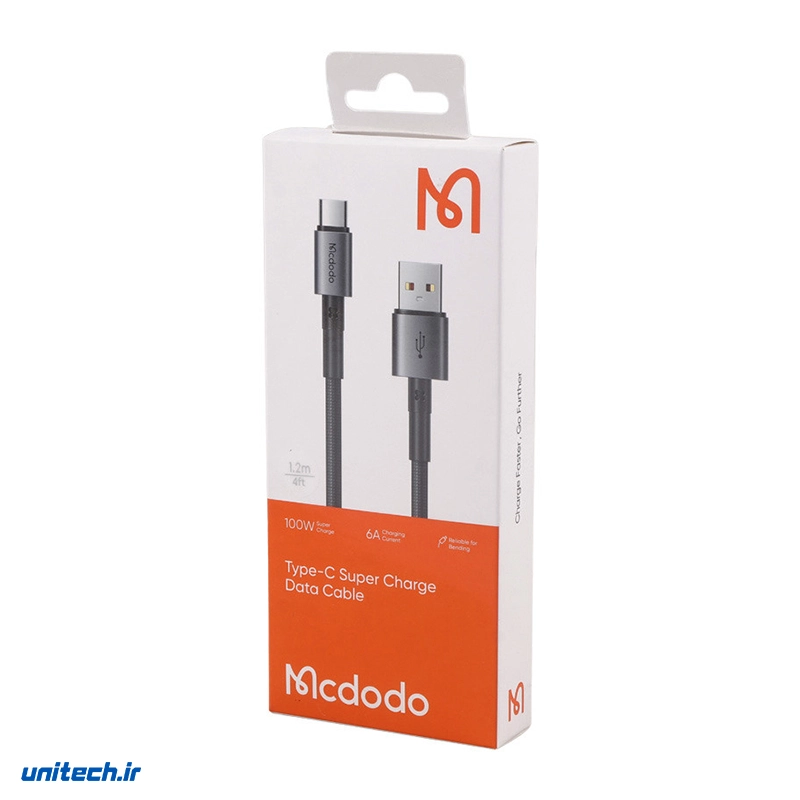 کابل تایپ سی فست شارژ 100 وات مک دودو CA3590 طول 1.2 متر2